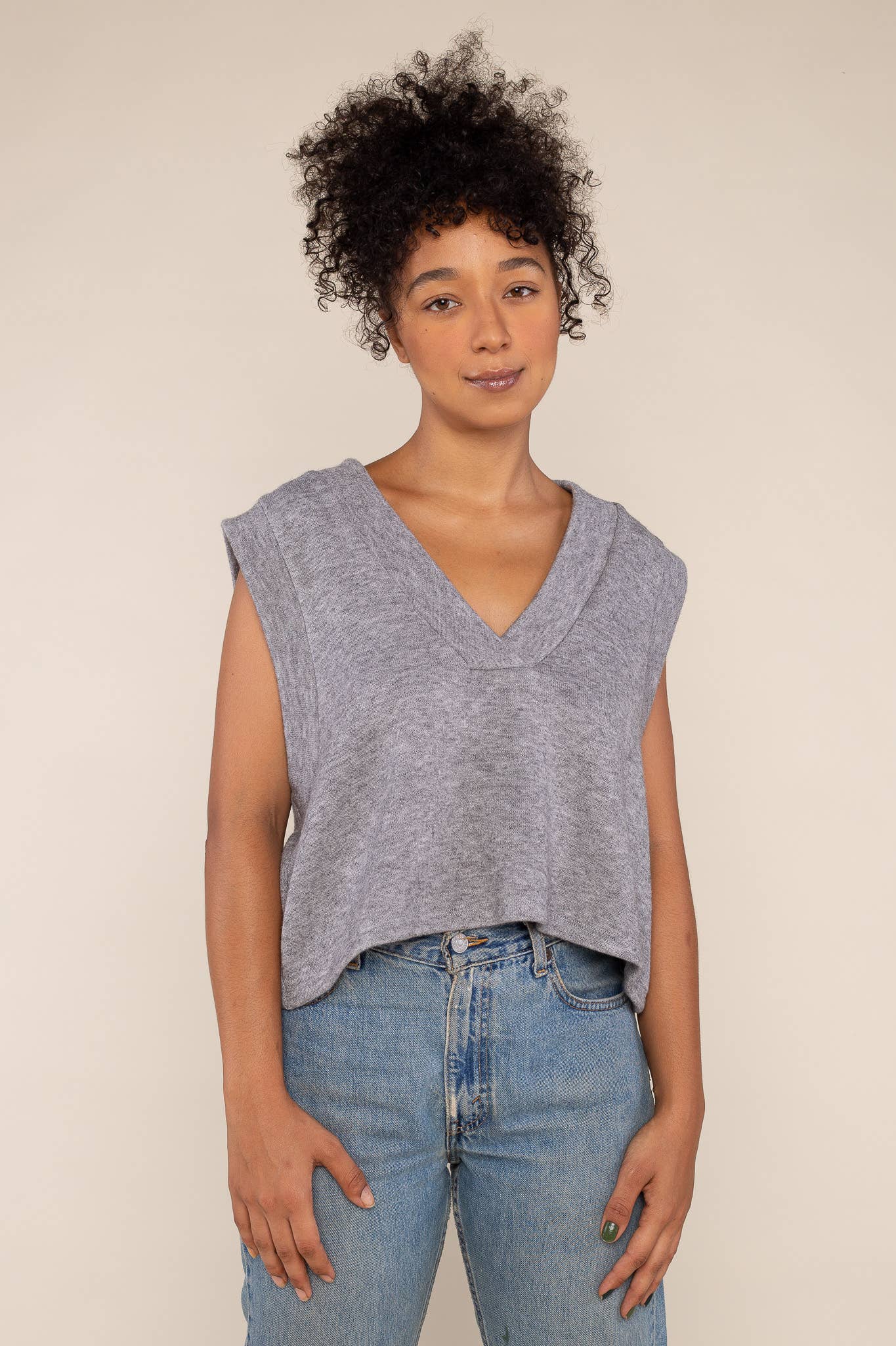 Crop Knit Sweater Vest